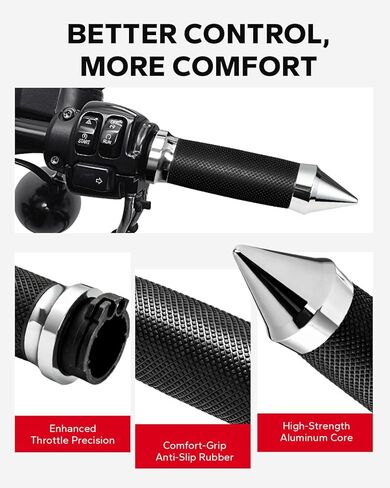 Amazicha 1inch Handlebar Grips, Cable Throttle Control Hand Grips Fit for Harley ’96-’07 Touring, ’02-’17 VRSC, ’08-’13 XR, ’96-’17 Dyna (Except FXDLS), ’96-Later XL in Saudi Arabia