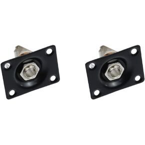 LC LICTOP Black 1/4" Rectangle Output Input Jack Plate Socket with Screws for Electric Guitar Parts Replacement 2pcs