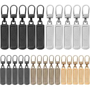 25pcs Zipper Pull Replacement, Zipper Pullers Detachable Zipper Pull Tab Repair Metal Zipper Handle/Head Cord Extender Mend Fixer Slider for Clothing Backpack Jackets Pants Boots