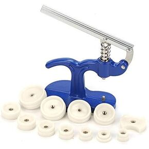 Watch Press Set, Watch Back Case Cover Press Closer Watchmaker Presser Repair Tool Watch Repair Tool Kit With 12 Fitting Dies, for Watch Repairing Battery Replacing Case Closer, Blue