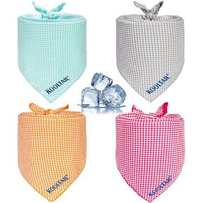Dog Cooling Bandana 4 Packs - Kerchief Instant Ice Cooling for Summer Use Dogs Bibs Scarf for Small Medium Large Dogs Fruit XL