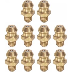 uxcell Brass Straight Grease Fitting M5 x 0.8mm Thread Hydraulic Grease Fitting Accessories, 10Pcs