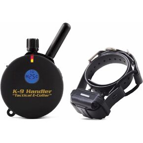 Educator K9 Tactical Dog Handler with Remote, 100 Levels Humane Stimulation, Pavlovian Tone, Waterproof, Odorproof Biothane Bungee Collar, Night Light, Rechargeable, 1 Mile 1 Dog, 33" Collar, Black