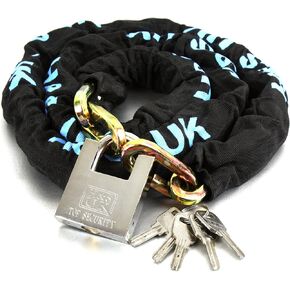 H&S Heavy Duty Bike Chain Lock - 10mm x 2m - Anti Theft Motorcycle and Bicycle Security Chain and Padlock with 5 Key Set