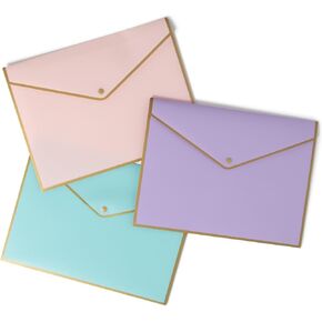 U Brands® Polypropylene Document Holders, 1/2" Expansion, Letter Size, Assorted Pastels, Pack of 3 Holders in Saudi Arabia