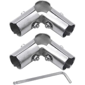 2 Sets 1inch,4 way Pipe Clamp, 4-way Metal Connectors, for 4-Way Pipe Clamp end Rail Clamps (for 1" or 25MM OD, Silver)