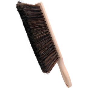 Hand Brush Soft Bristles Oiled Beech Wood Handle Small 14 Inch Long (Gray)