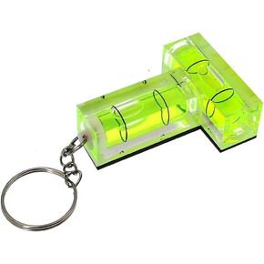 T-Type Mini Level,Magnetic Function of Level Instrument Platform can use Level Instrument Small Level Ruler Level Bubble Bead (With keychain)