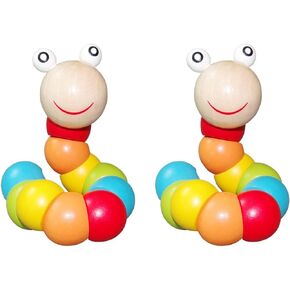 Wooden Toys Baby's Adorable Caterpillar Puppet Toy with Bright Color for Early Education