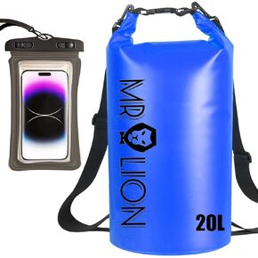 MR LION Waterproof Dry Bag - Roll Top Waterproof Backpack Sack Keeps Gear Dry for Kayaking, Beach, Rafting, Boating, Hiking, Camping and Fishing with Waterproof Phone Case (Blue 30L)