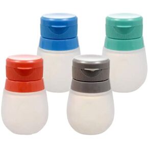 Travel Condiment Container Bundle, Set of 4: Red, Blue, Teal and Gray