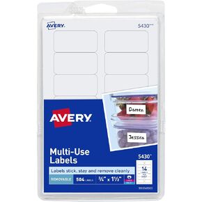 Avery Removable Labels, Removable Adhesive, 0.75" x 1.5", 504 Labels (5430)
