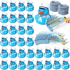 Lenwen 120 Pcs Duck Tag Cruise Kit 40 Mini Cruising Rubber Ducks 40 Cruise Tag Card 40 Elastic Rubber Bands for Cruising Hiding Ducking Luggage Carnival Game Rewards (Vibrant Colors,Glow in The Dark)