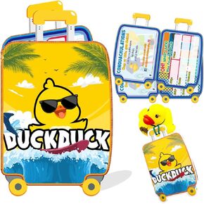 Cruising Rubber Duck Tags, 50Pack Duck Duck Tags, Ducking Game Cards, Cruising Duck Card with Round Hole 50 Rubber Bands, Cruise Duck Tags (50PACK Blue+Yellow)
