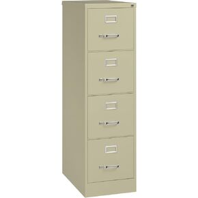 Lorell 4-Drawer Vertical File with Lock, 15 by 25 by 52-Inch, Putty