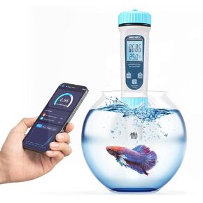 مقياس درجة الحموضة الرقمي، 7 في 1 PH TDS EC SALT TEMP S.G ORP، جهاز اختبار المياه عالي الدقة، التحكم بالبلوتوث، لحمام السباحة، الزراعة المائية وأحواض السمك
