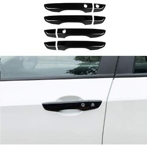 Exterior Door Handle Cover Trim for Honda Civic 10th Gen Accessories 2016 2017 2018 2019 2020 2021 with Smart Keyhole (Glossy Black)