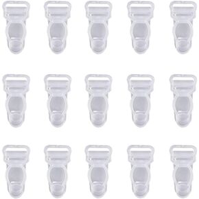 50 PCS Plastic Garter Clips Grips Stocking Suspenders Clips Corset Clips Garter Belt Clips Hooks Sewing Fasteners for Women Transparent