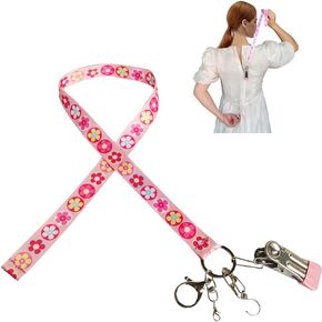 Zipper Helper Pull for Dresses-Zipper Puller Helper -Zipper Extender for Tight Dress-Boots Zipper Helper for Disability with 4 hooks (Pink)