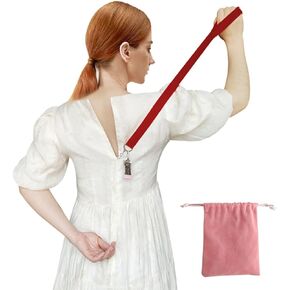 Zipper Helper Pull for Dresses，Dress Zipper Helper for Dresses with Invisible Zippers，Zipper Helper for Boots (Red)