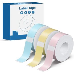 P21 Label Maker Tape 12x40mm (0.47"x1.57"), Adapted NELKO P21 Label Print Paper Standard Laminated 180 Labels/Roll, Label Tape Replacement for Office/Home/School, Yellow/Blue/Pink