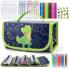 مجموعة أقلام معطرة مع مقلمة ديناصور 48 قطعة أقلام تحديد للأطفال الذين تتراوح أعمارهم بين 4-8 هدايا عيد ميلاد للأطفال الأولاد 4 5 6 7 8 9 سنوات مجموعة أقلام تحديد تلوين الفاكهة مجموعة فنية وحرفية مع ملصقات in Kuwait