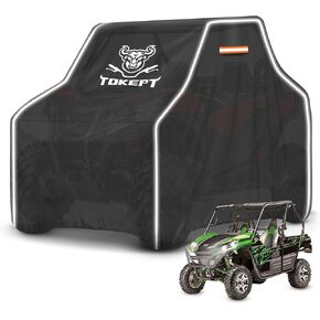 UTV Cover, Outdoor Waterproof All-Weather Protection UTV Cover with Upgraded Windproof Straps and Vents for 2-3 Seater Polaris RZR Can-Am Yamaha Honda Kawasaki Suzuki (XXL Black)