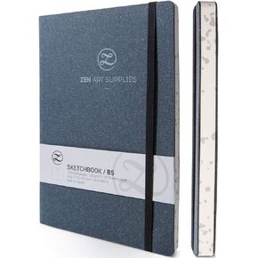 B6 Small Sketchbook for Drawing - Drawing Notebook with Thick 120 GSM Acid-Free Ivory Paper, Cute Hardcover Art Sketchbook with Sturdy Binding - B6 5 x 7-inch Lay Flat Mixed Media Sketchbook - ZenART