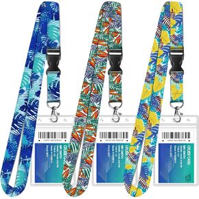 Cruise Lanyards, 3 Pack Waterproof Cruise Lanyard with Detachable Buckle and ID Holder, Key Card Detachable Badge & Waterproof Ship Card Holders