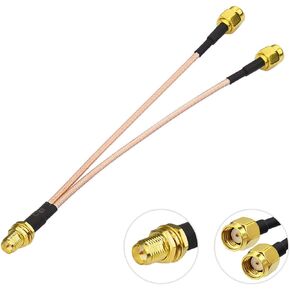 Bingfu RP-SMA Female Bulkhead Mount to Dual RP-SMA Male WiFi Antenna Adapter Splitter Cable 15cm 6 inch for WiFi Router Hotspot Wireless Mini PCI Express PCIE Network Card Adapter