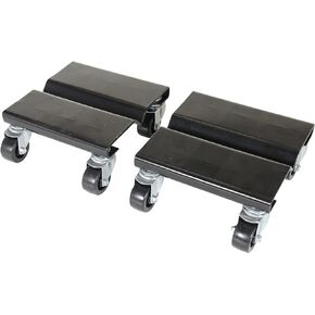 Vestil SDOL-2 Steel Dolly Set, 500 lbs Capacity, 8" Length x 8" Width x 3-5/8" Height Deck, Pack of 2, Black