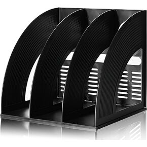 Lemical 3 Compartments Open Section Magazine File Holder Desk Organizer Book Rack Office Home Document Storage File Rack Kitchen Tool Organizer