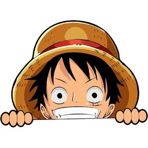 2 Pack One_Piece_Monkey-D-Luffy Peeker- Peeking Car Decals DIY Anime Motorcycle Laptop Decals Skateboard Bike Bumper Window Stickers