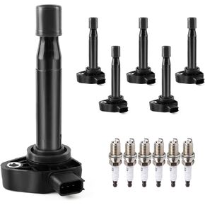 Ignition Coil Pack Spark Plugs Replacement for V6 3.5 3.2 Honda Odyssey 1999 2000 2001 2002 2003 2004 2005 2006 2007 2008 2009 2010, 00-02 Honda Accord, 99-03 Acura TL, 01-03 Acura CL, UF242, 6pc