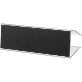 PATIKIL 2.95x0.98" Wood Shelf Label Holder, 30 Pack Plastic Clear Tag Ticket Sign Label Holder Clips with Black Blank Labels Fits for Max 0.9" Thick Wood Glass Shelving