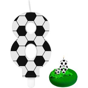 Soccer Number Candles Soccer Birthday Candles Soccer Ball Cake Topper Decorations for Kids Adults Numeral Anniversary Celebrations Supplies (Number 7)