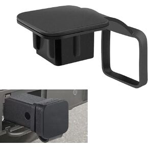 Ajxn 1 PC 2 Inches Trailer Hitch Cover, Rubber Square Cover, Universal Tow Hitch Covers, Trailer Hitch Cover Tube Plug Insert, Complicated with 2003-2015 Dodge Ram 2500 (Black)