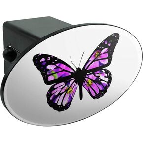 Butterfly with Flowers Oval Tow Trailer Hitch Cover Plug Insert