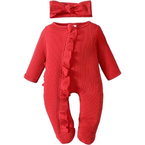 Newborn Coming Home From Hospital Outfit Baby Girl Boy Essentials Zip Up Ruffle Romper Footie Bodysuit Clothes