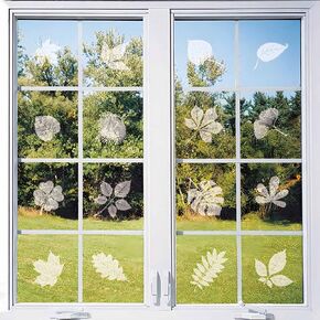 26 Pieces Window Clings, Leaves Anti Collision Window Stickers for Decals Bird Strikes Prevention