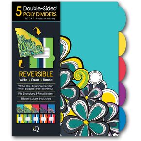 iScholar Double Sided 5 Tab Fashion Dividers, 8.75 x 11", Assorted Designs (31207)