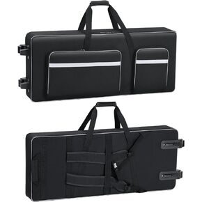 49 Key Keyboard Case with Wheels (36.6"x14.9"x4.7") | Soft Padded 49 Key Keyboard Case Rolling Bag with Multi-Pocket | 49 Key Keyboard Case Gig-Bag with Roller & Handles & Shoulder Straps in Kuwait