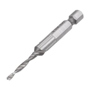 uxcell Combination Drill and Tap Bit, 1/4" Hex Shank M3 x 0.5 Metric Uncoated High Speed Steel 4341 Spiral Flute Drilling Tapping Tool Extra Long