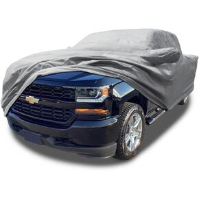 CarsCover 100% Rain Waterproof Custom Fit 2000-2018 Chevy Silverado 1500 Crew Cab 5.5ft Short Bed Box Truck Car Cover Heavy Duty All Weatherproof Ultrashield