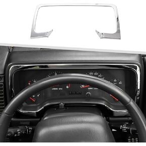 Jimen Compatible with Jeep Wrangler TJ 1997-2006 Dash Trim Instrument Panel Dashboard Cover (Chrome)