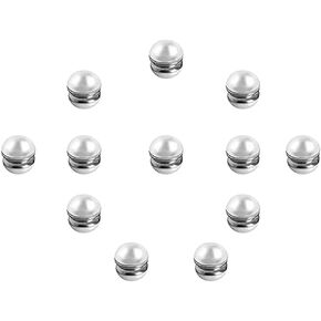 Double-Sided Pearl Veil Weights Bridal Veil Wedding - 12 Sets Wedding Dress Weights for Wind - Magnetic Pearls for Outdoor Weddings - Artificial Pearl Button Wedding Accessories - Gifts for Brides