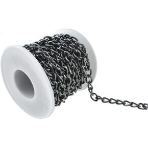 HAHIYO 16.4 Foot Curb Chain Link Comfortable Wear Convenient Custom Sturdy Connection Durable Aluminum Twisted Cuban Jewelry Accessories Black 1 Pieces for Bracelet Necklace Bead Tassels