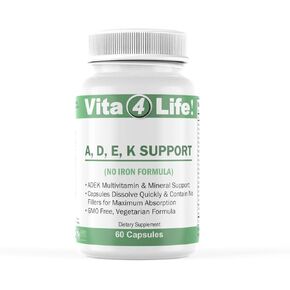 ADEK Multi Vitamin Support, No Iron - 60 Count