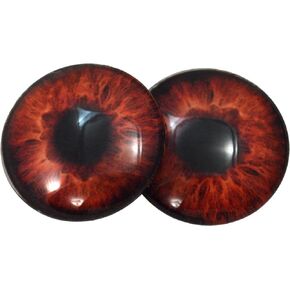 Large 40mm Dark Brown Glass Eyes Cabochons for Fantasy Art Doll Taxidermy Sculptures or Jewelry Making Crafts Set of 2