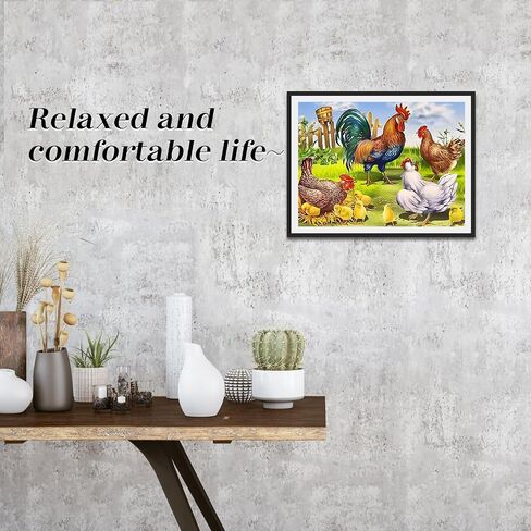 AIRDEA Farm Diamond Art Painting Kits for Adults Beginners Round Full Drill 5D DIY Chicken Diamond Art Kits Animals Diamond Art Painting Kits,Picture Art for Home Wall Decor 11.8x15.7inch in Saudi Arabia